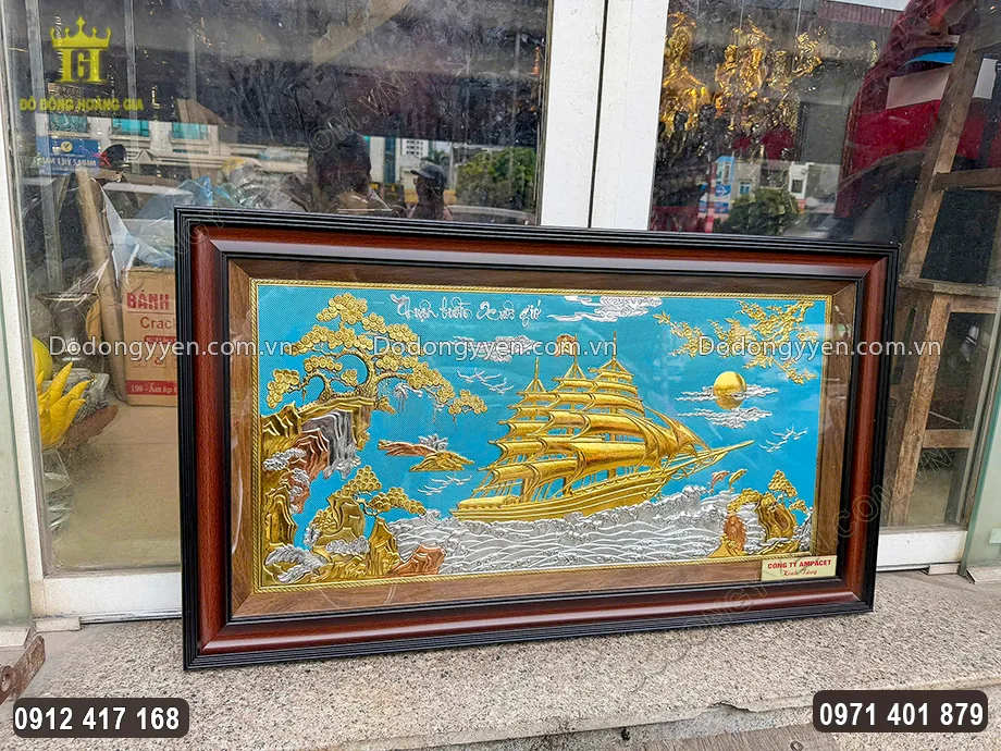 H&igrave;nh ảnh nh&igrave;n nghi&ecirc;ng của bức tranh thuyền buồm